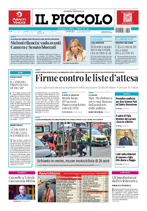 Prima-pagina-il-piccolo-edizione-di-oggi-30-01-2025