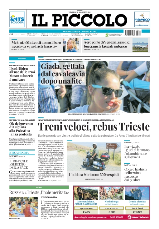 Prima-pagina-il-piccolo-edizione-di-oggi-31-05-2024