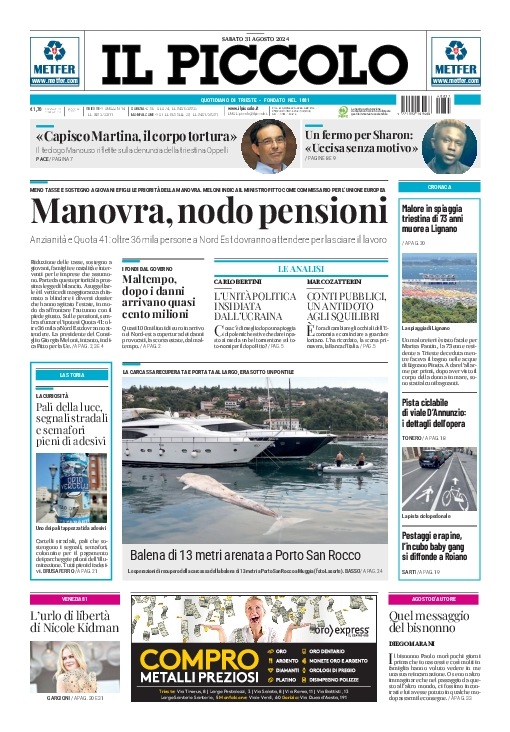 Prima-pagina-il-piccolo-edizione-di-oggi-31-08-2024