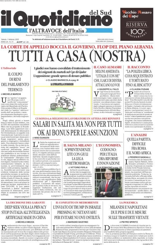 Prima-pagina-il-quotidiano-del-sud-edizione-di-oggi-01-02-2025