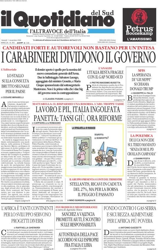 Prima-pagina-il-quotidiano-del-sud-edizione-di-oggi-01-11-2024