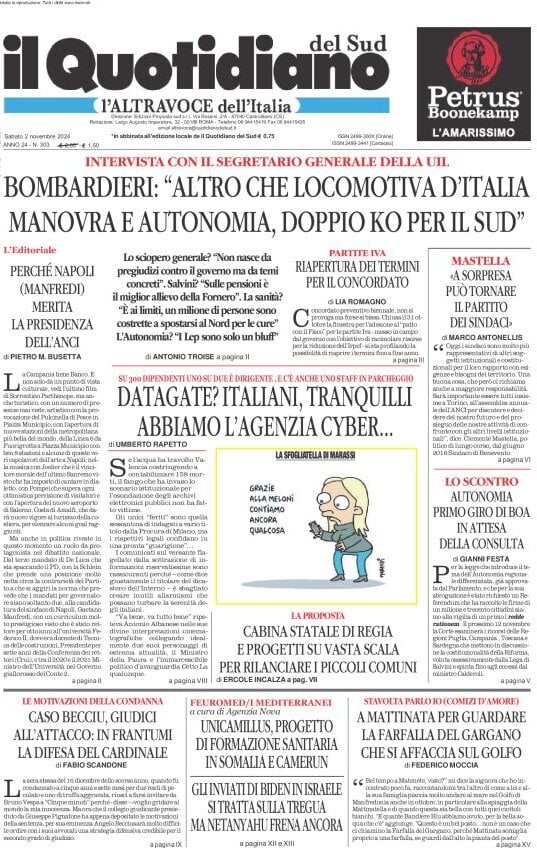 Prima-pagina-il-quotidiano-del-sud-edizione-di-oggi-02-11-2024