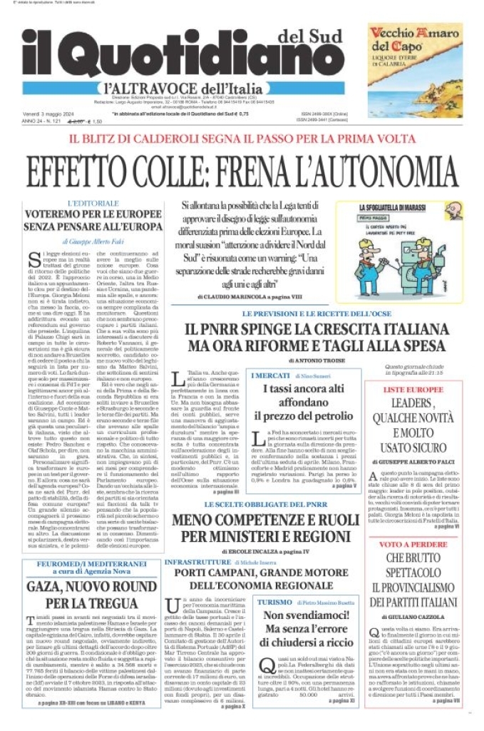 Prima-pagina-il-quotidiano-del-sud-edizione-di-oggi-03-05-2024