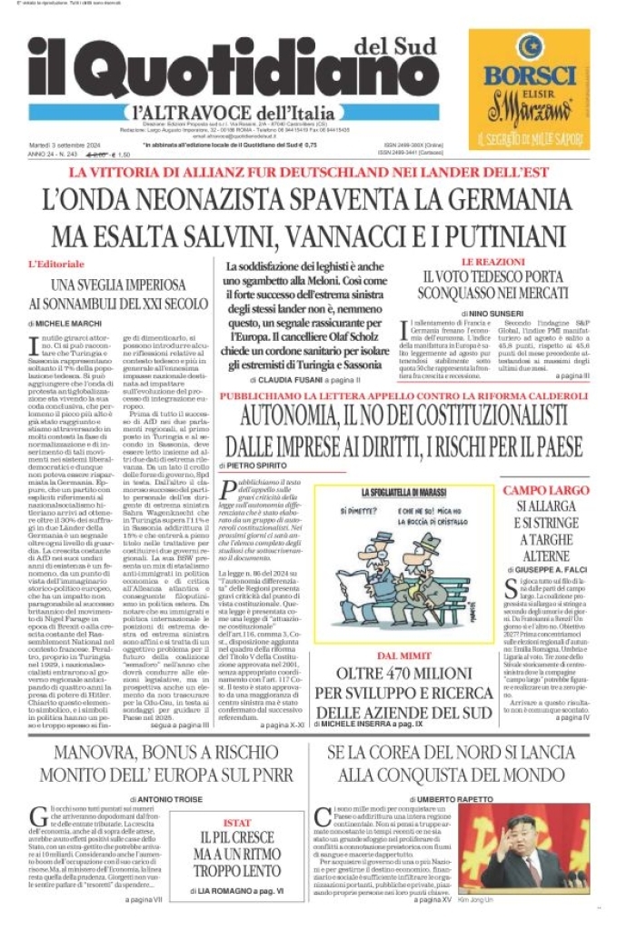 Prima-pagina-il-quotidiano-del-sud-edizione-di-oggi-03-09-2024