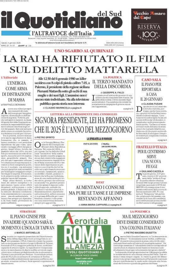 Prima-pagina-il-quotidiano-del-sud-edizione-di-oggi-04-01-2025