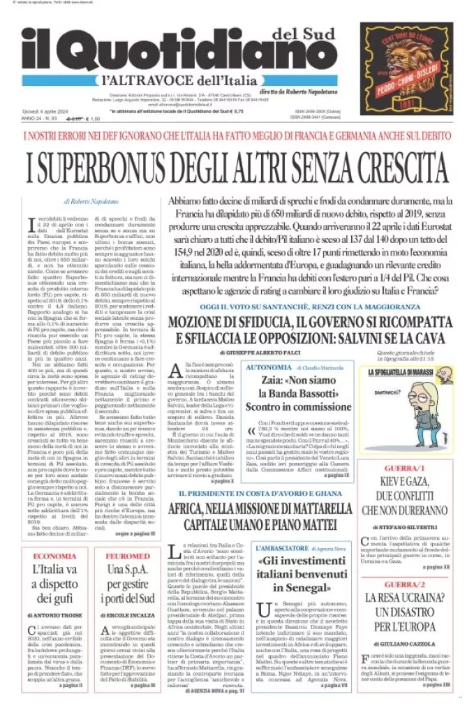 Prima-pagina-il-quotidiano-del-sud-edizione-di-oggi-04-04-2024