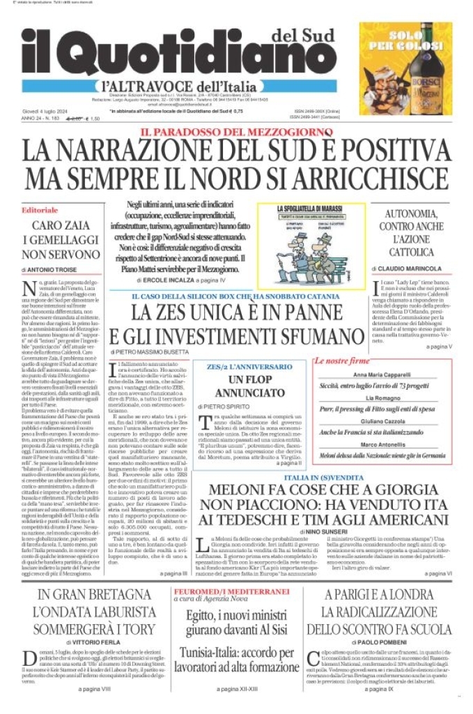 Prima-pagina-il-quotidiano-del-sud-edizione-di-oggi-04-07-2024