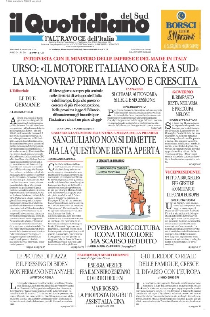 Prima-pagina-il-quotidiano-del-sud-edizione-di-oggi-04-09-2024