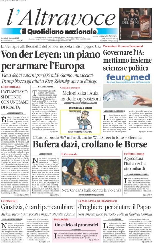 Prima-pagina-il-quotidiano-del-sud-edizione-di-oggi-05-03-2025