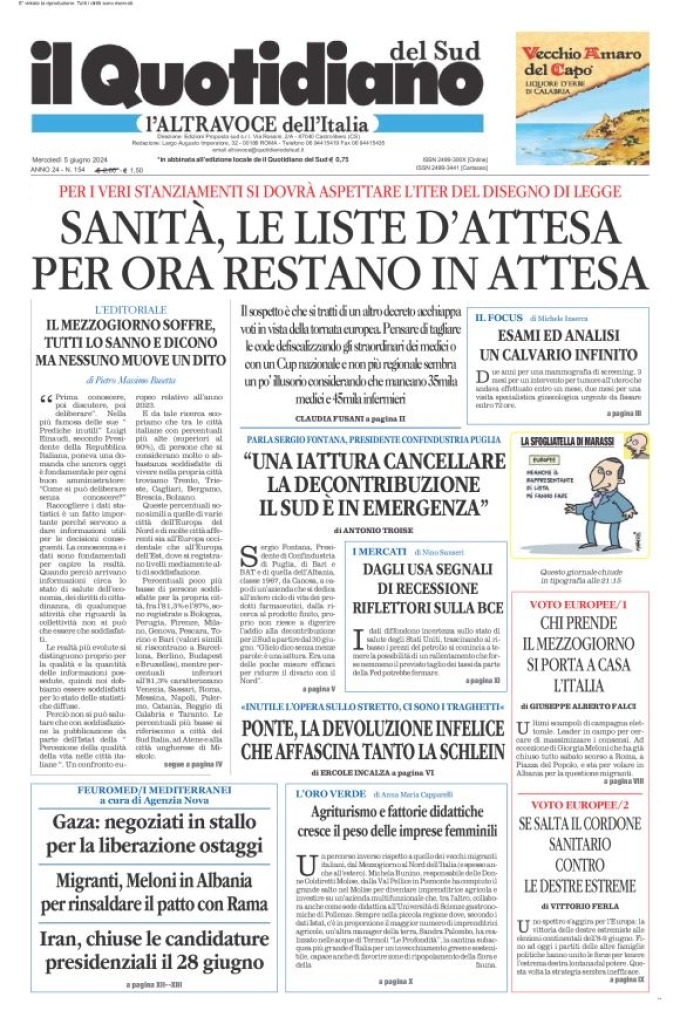 Prima-pagina-il-quotidiano-del-sud-edizione-di-oggi-05-06-2024