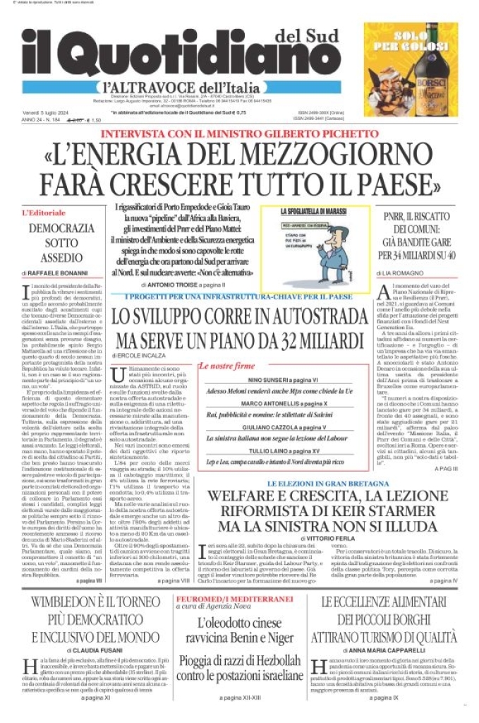 Prima-pagina-il-quotidiano-del-sud-edizione-di-oggi-05-07-2024