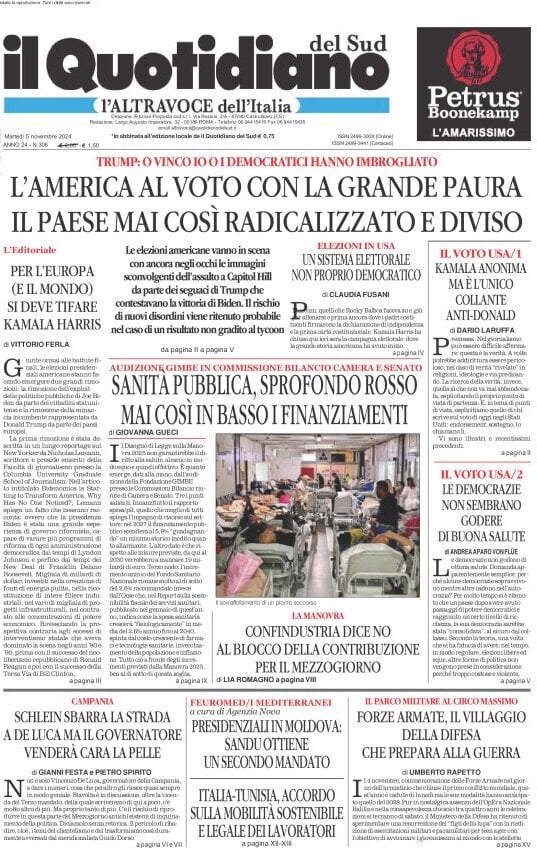 Prima-pagina-il-quotidiano-del-sud-edizione-di-oggi-05-11-2024