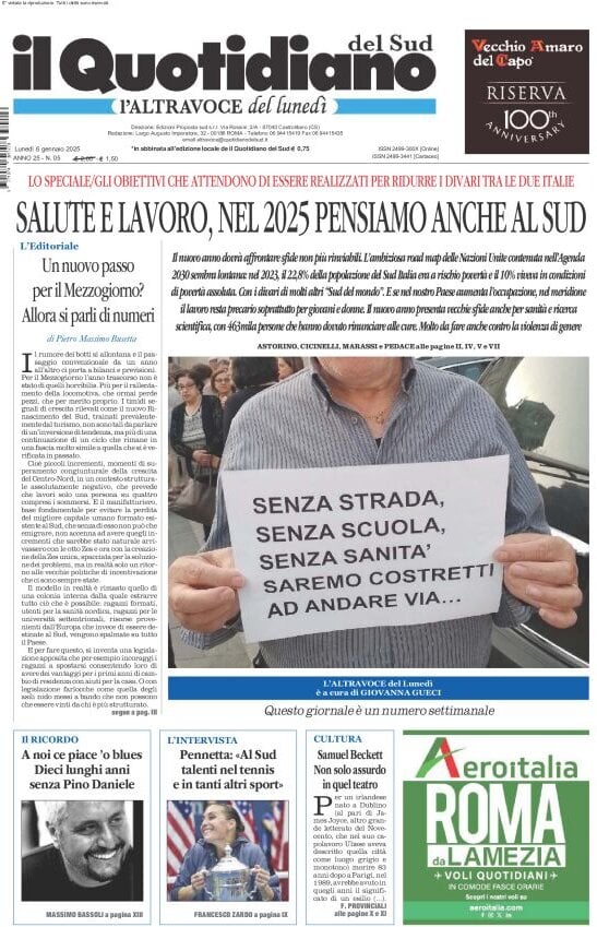 Prima-pagina-il-quotidiano-del-sud-edizione-di-oggi-06-01-2025