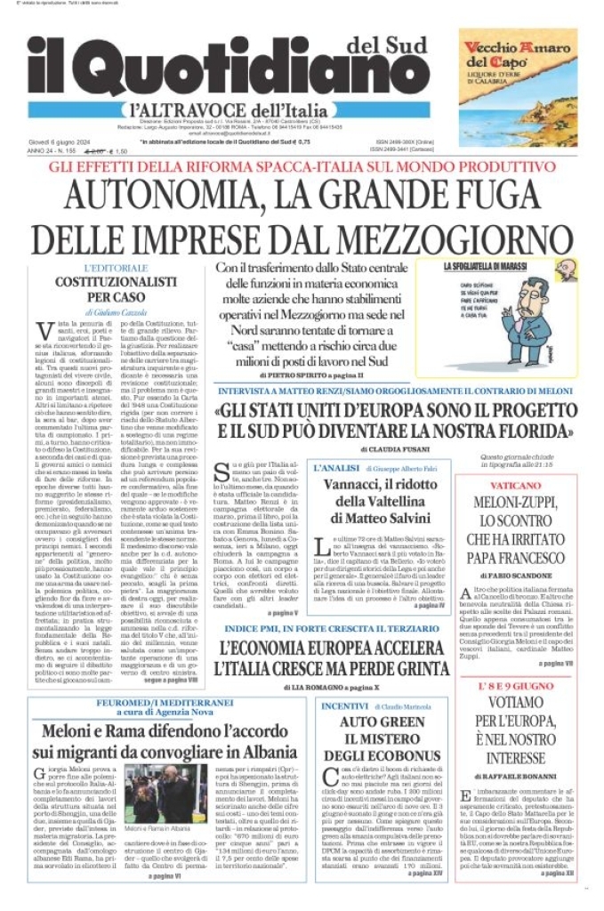 Prima-pagina-il-quotidiano-del-sud-edizione-di-oggi-06-06-2024