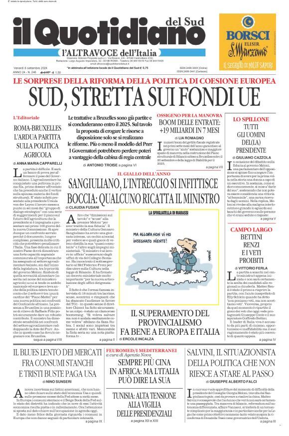 Prima-pagina-il-quotidiano-del-sud-edizione-di-oggi-06-09-2024