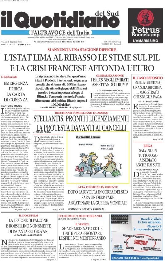 Prima-pagina-il-quotidiano-del-sud-edizione-di-oggi-06-12-2024