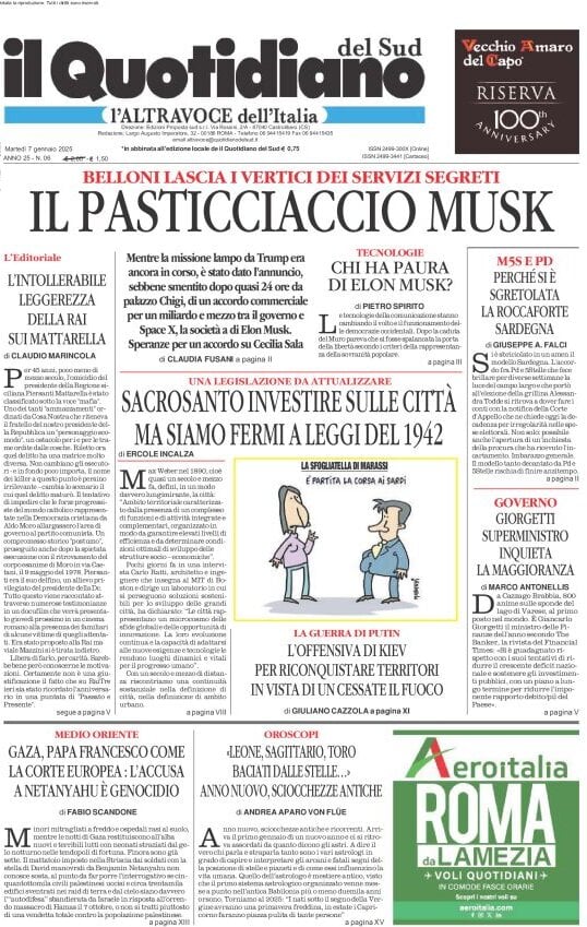 Prima-pagina-il-quotidiano-del-sud-edizione-di-oggi-07-01-2025