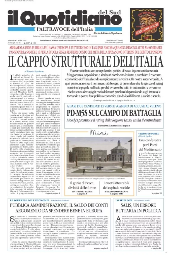 Prima-pagina-il-quotidiano-del-sud-edizione-di-oggi-07-04-2024