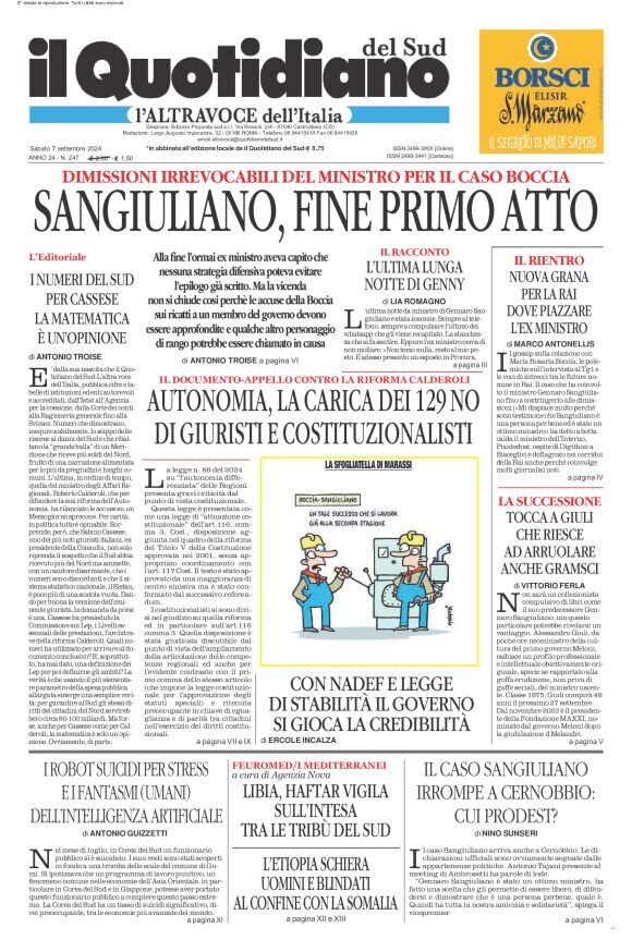 Prima-pagina-il-quotidiano-del-sud-edizione-di-oggi-07-09-2024