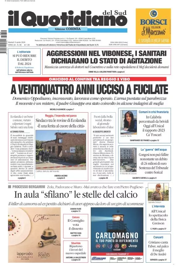 Prima-pagina-il-quotidiano-del-sud-edizione-di-oggi-09-04-2024