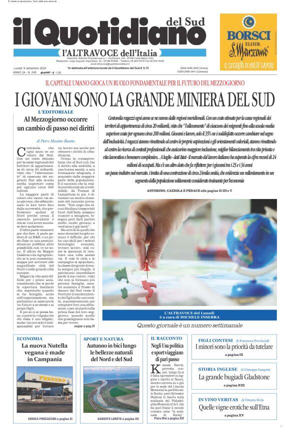 Prima-pagina-il-quotidiano-del-sud-edizione-di-oggi-09-09-2024