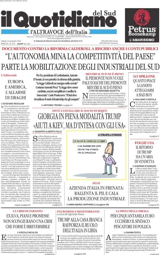 Prima-pagina-il-quotidiano-del-sud-edizione-di-oggi-09-11-2024