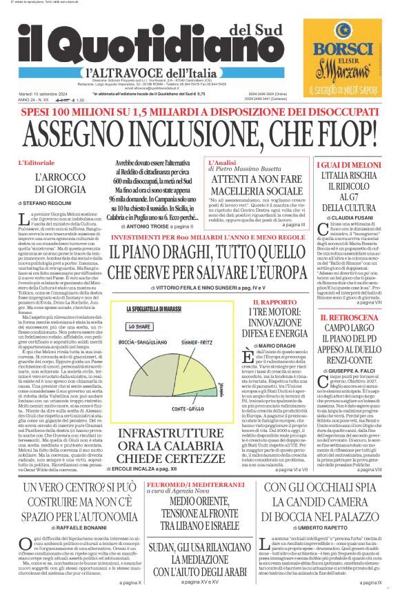 Prima-pagina-il-quotidiano-del-sud-edizione-di-oggi-10-09-2024