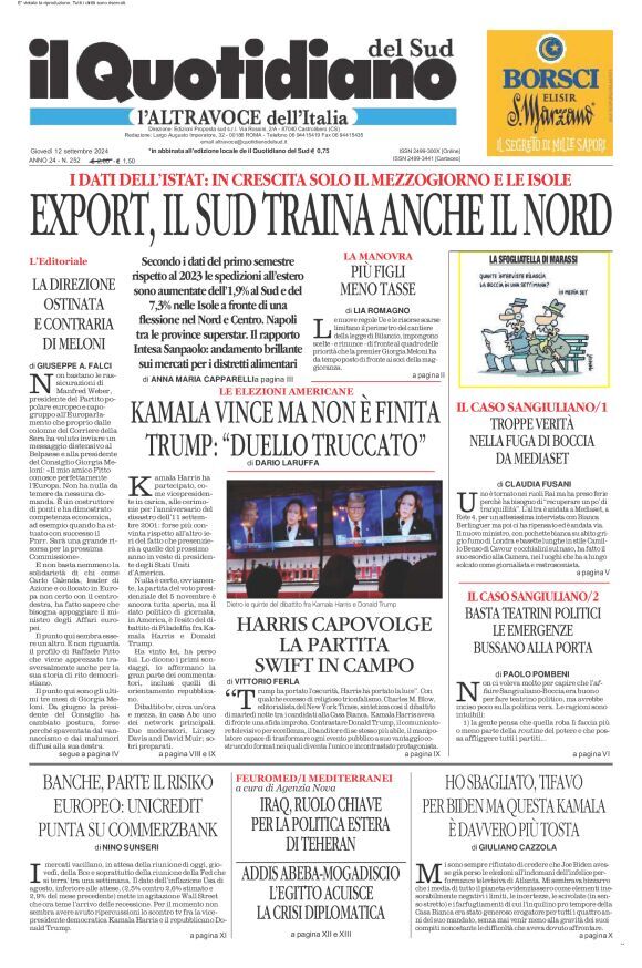 Prima-pagina-il-quotidiano-del-sud-edizione-di-oggi-12-09-2024