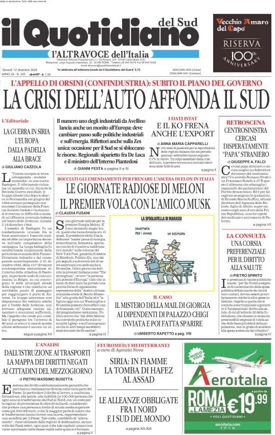 Prima-pagina-il-quotidiano-del-sud-edizione-di-oggi-12-12-2024