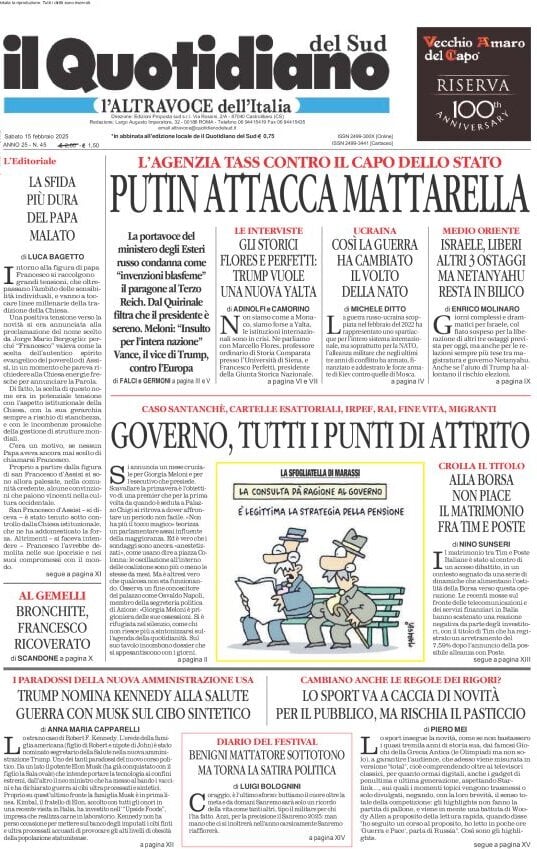 Prima-pagina-il-quotidiano-del-sud-edizione-di-oggi-15-02-2025