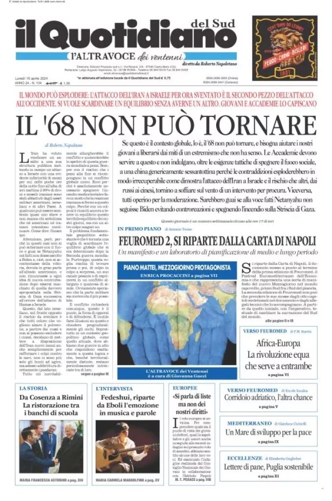 Prima-pagina-il-quotidiano-del-sud-edizione-di-oggi-15-04-2024