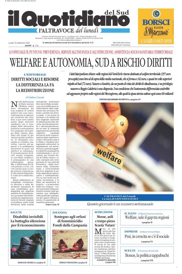 Prima-pagina-il-quotidiano-del-sud-edizione-di-oggi-16-09-2024