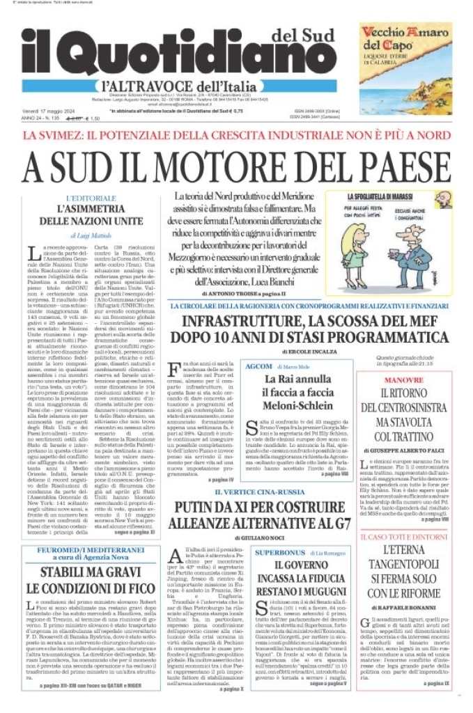 Prima-pagina-il-quotidiano-del-sud-edizione-di-oggi-17-05-2024