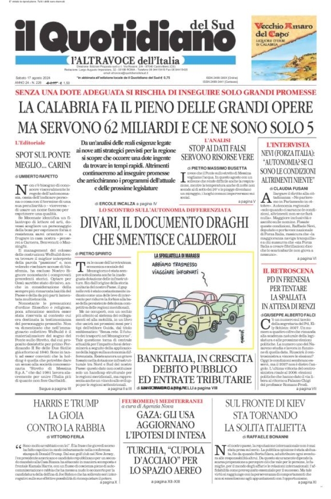 Prima-pagina-il-quotidiano-del-sud-edizione-di-oggi-17-08-2024