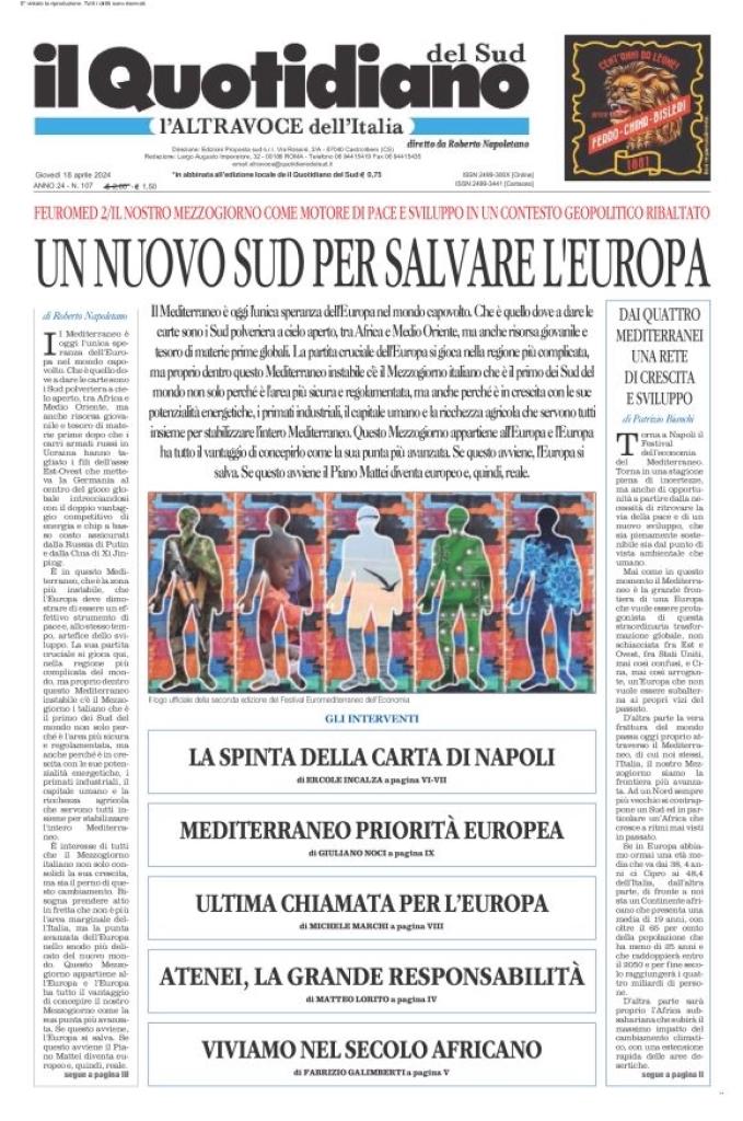 Prima-pagina-il-quotidiano-del-sud-edizione-di-oggi-18-04-2024