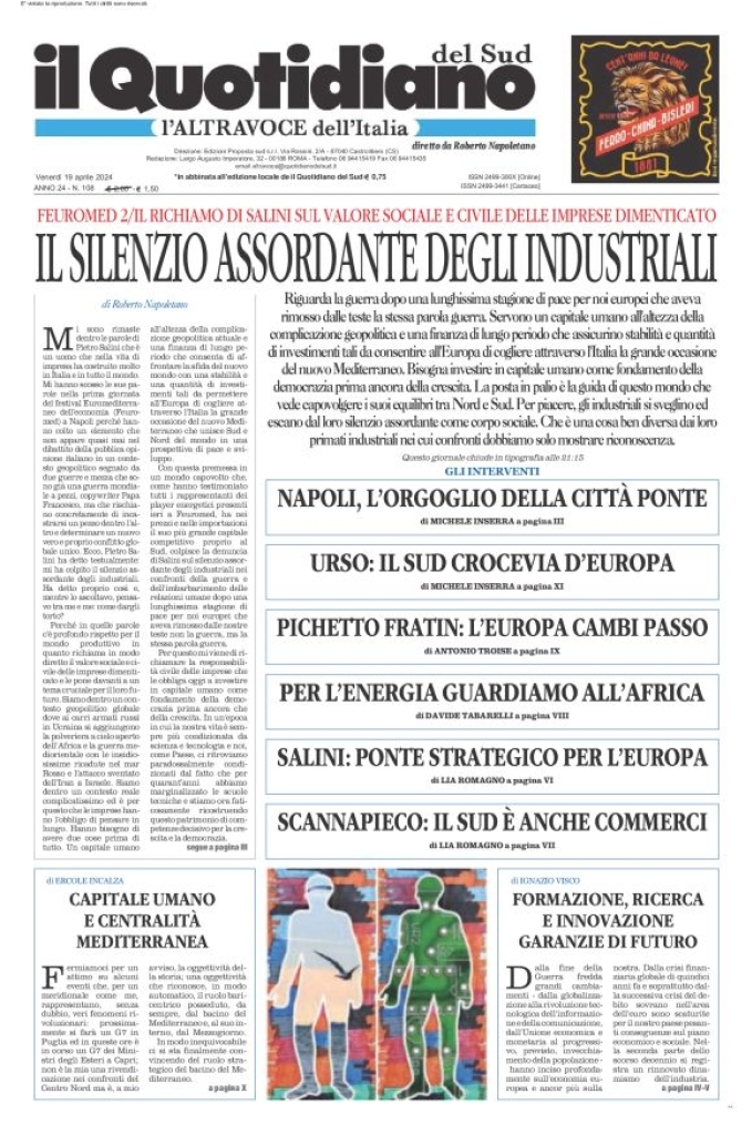 Prima-pagina-il-quotidiano-del-sud-edizione-di-oggi-19-04-2024