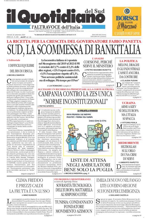 Prima-pagina-il-quotidiano-del-sud-edizione-di-oggi-20-09-2024