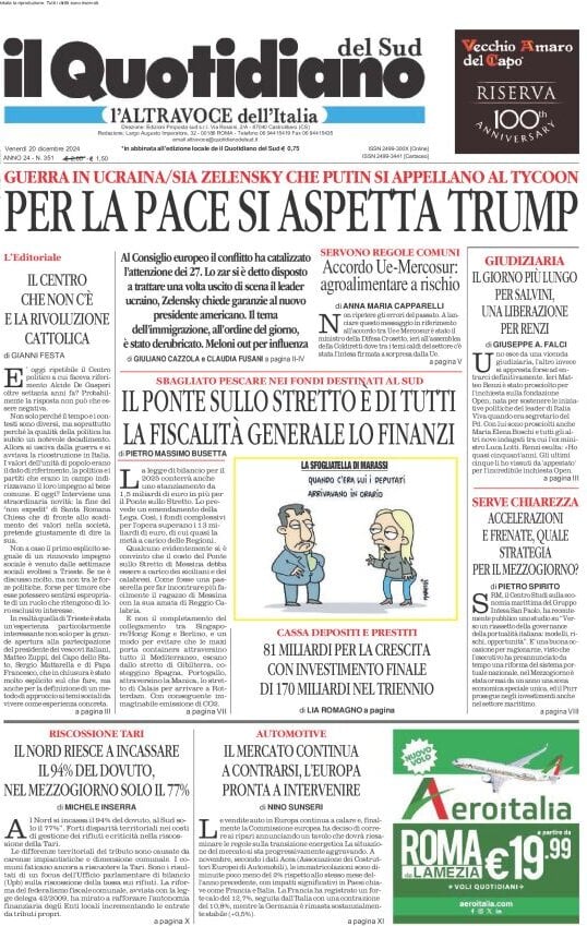 Prima-pagina-il-quotidiano-del-sud-edizione-di-oggi-20-12-2024