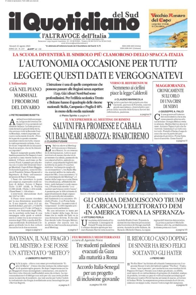 Prima-pagina-il-quotidiano-del-sud-edizione-di-oggi-22-08-2024