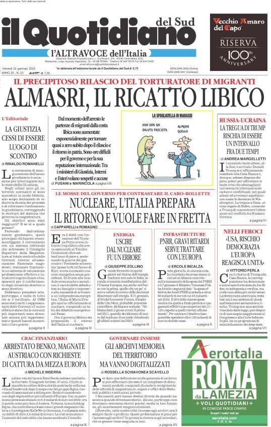 Prima-pagina-il-quotidiano-del-sud-edizione-di-oggi-24-01-2025