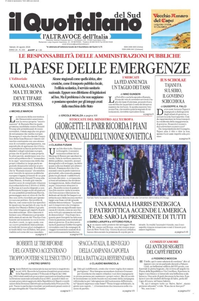 Prima-pagina-il-quotidiano-del-sud-edizione-di-oggi-24-08-2024