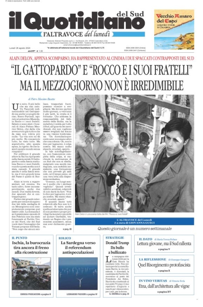 Prima-pagina-il-quotidiano-del-sud-edizione-di-oggi-26-08-2024