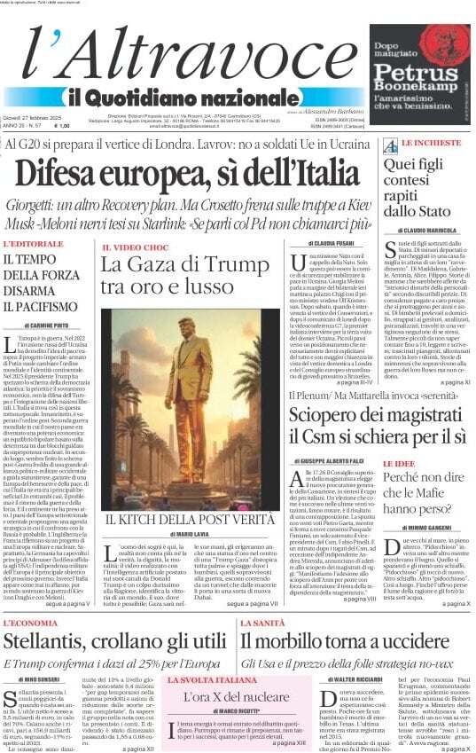 Prima-pagina-il-quotidiano-del-sud-edizione-di-oggi-27-02-2025