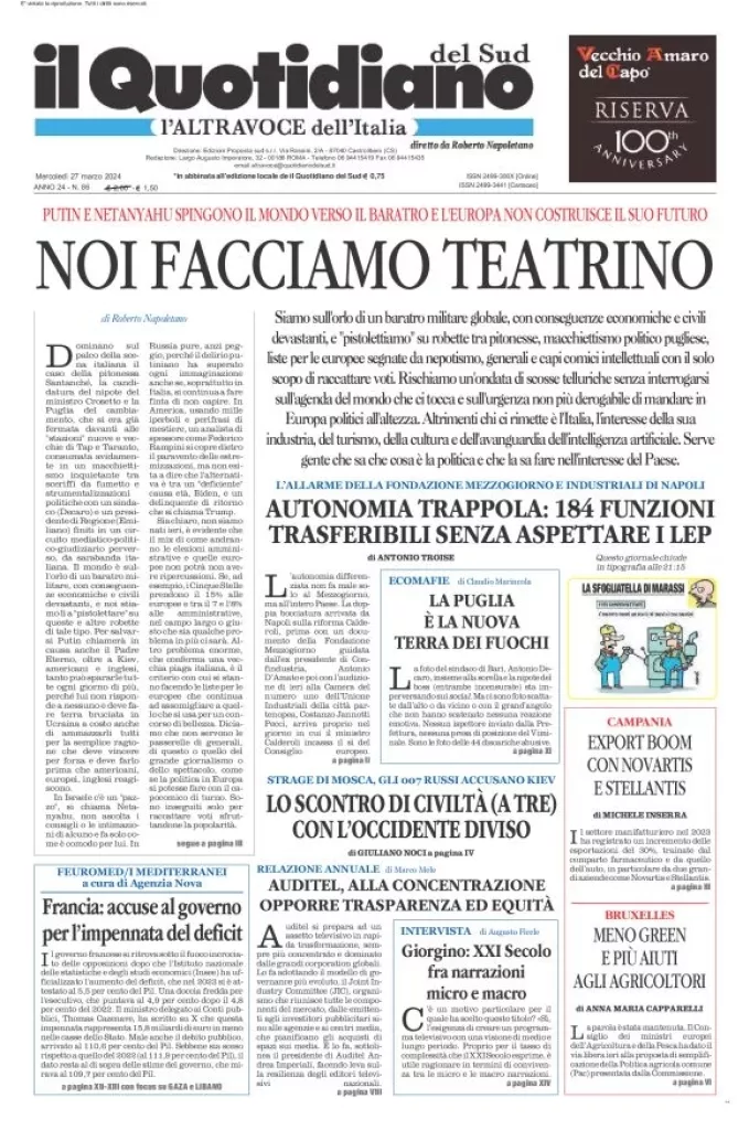 Prima-pagina-il-quotidiano-del-sud-edizione-di-oggi-27-03-2024