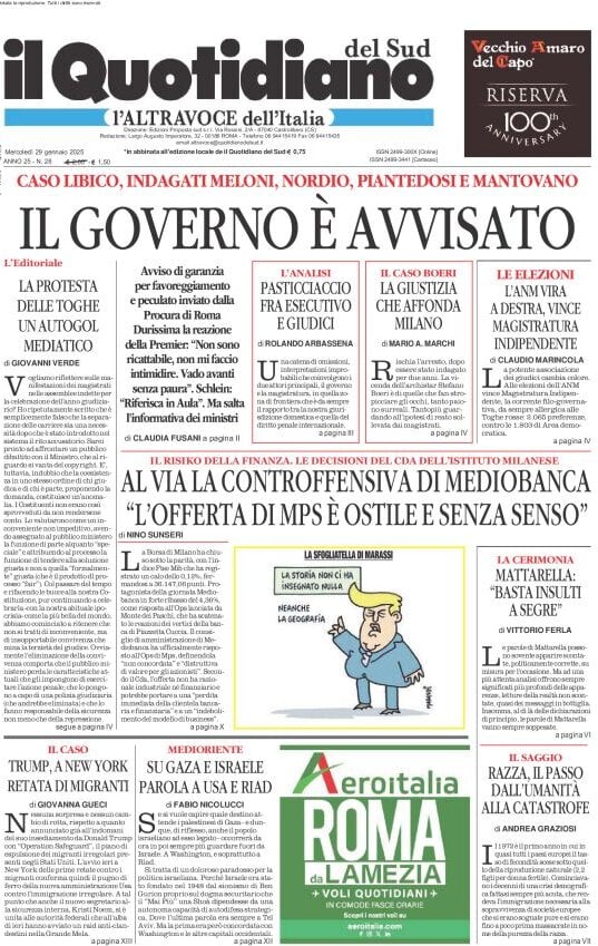 Prima-pagina-il-quotidiano-del-sud-edizione-di-oggi-29-01-2025