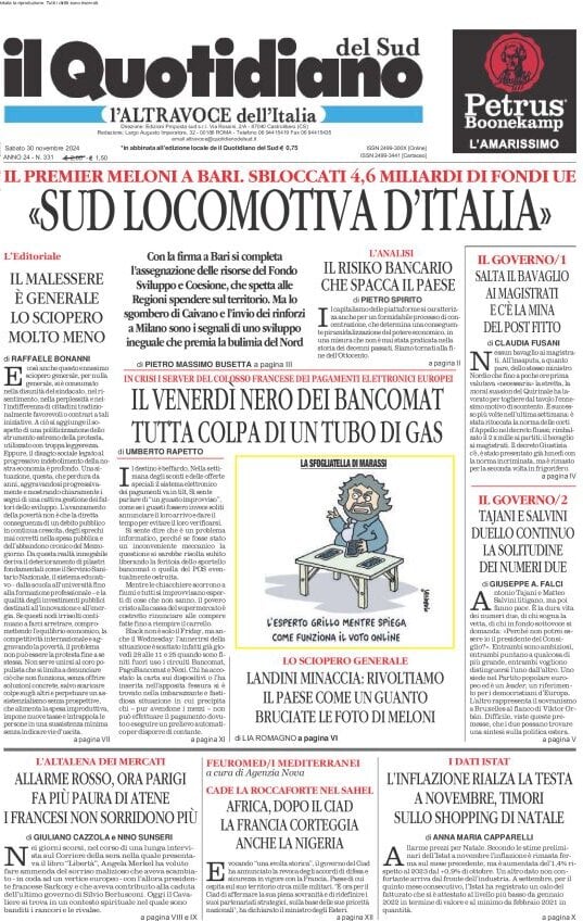 Prima-pagina-il-quotidiano-del-sud-edizione-di-oggi-30-11-2024