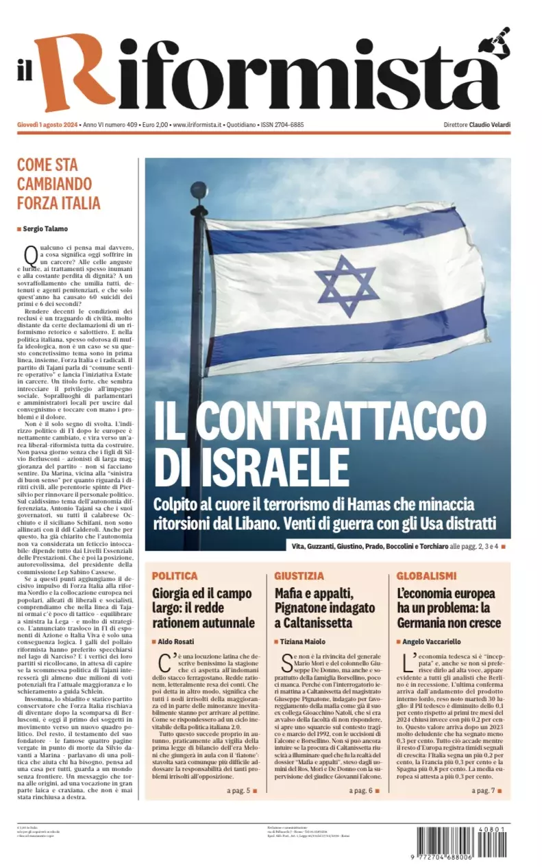 Prima-pagina-il-riformista-edizione-del-1-Agosto-2024