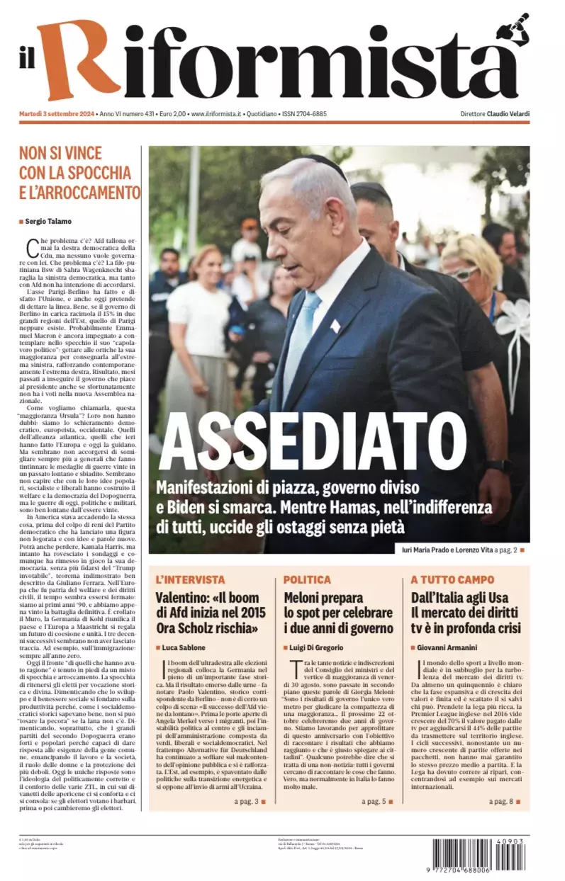 Prima-pagina-il-riformista-edizione-del-3-Settembre-2024