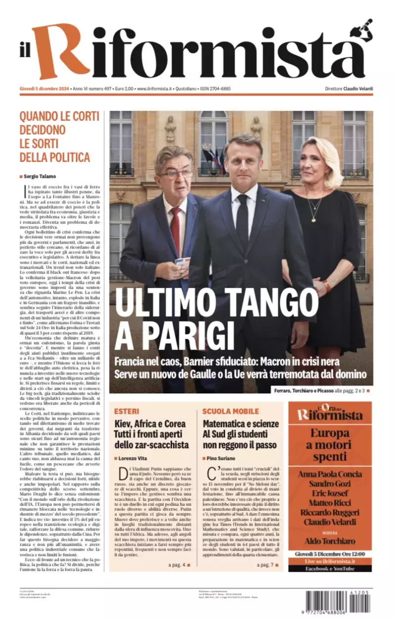 Prima-pagina-il-riformista-edizione-del-5-Dicembre-2024