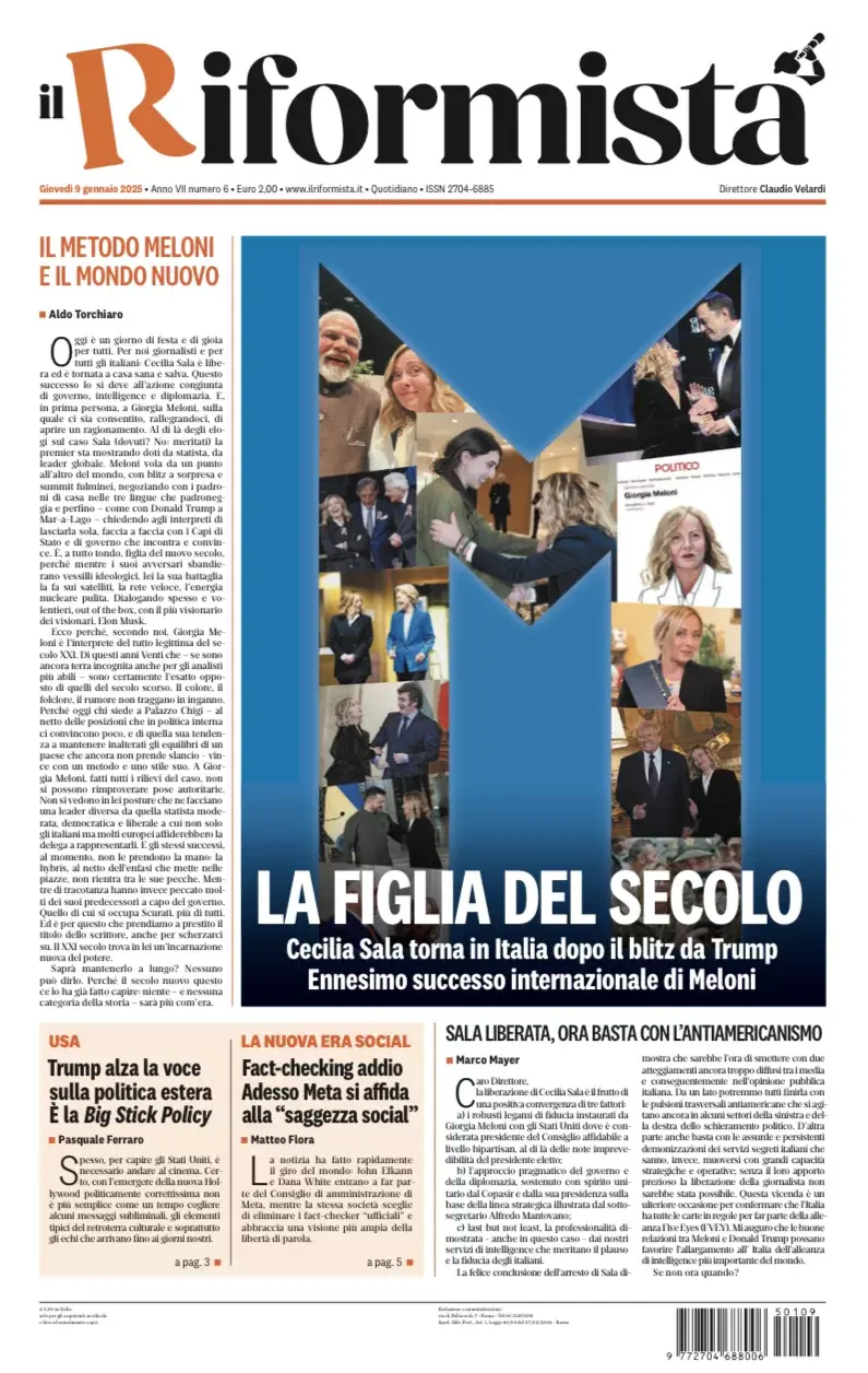 Prima-pagina-il-riformista-edizione-del-9-Gennaio-2025